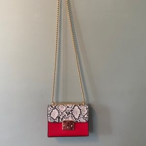 Gold Chain Snake Print Purse
